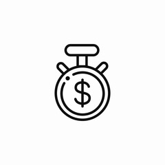 financial stopwatch icon sign vector