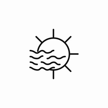 foggy sun icon sign vector