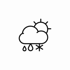 rain snow daytime icon sign vector