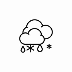 rain snow mixed icon sign vector