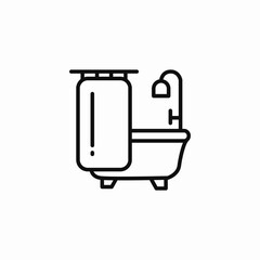 shower curtain bathtub icon sign vector