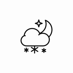 snowy night icon sign vector