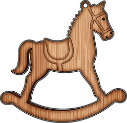 Wooden Rocking Horse Silhouette Ornament