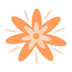 cute orange flower vector illustration 