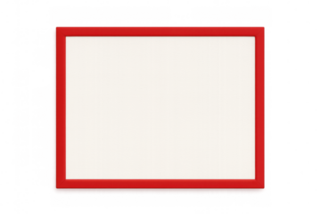 Red frame bordering white space, creating visual container for graphic design elements with transparent background