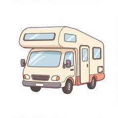 Cream Colored Campervan Illustration