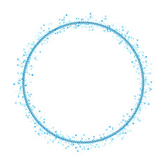 Elegant blue cirle glitter frame