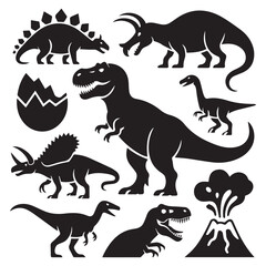 A collection of cheerful snowman silhouettes surrounded by delicate snowflakes evokes the joy and wonder of the winter season, isolated on white background