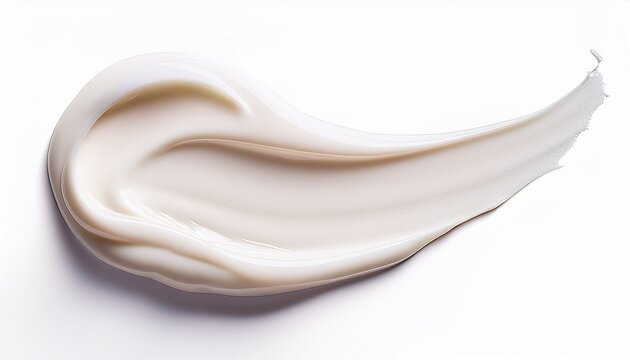 smear of cream texture on white background