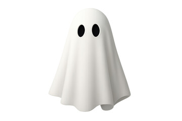 3d rendering of a cute, simple ghost floating against a transparent background, perfect for halloween projects