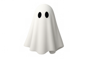 3d rendering of a cute, simple ghost floating against a transparent background, perfect for halloween projects