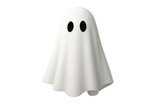 3d rendering of a cute, simple ghost floating against a transparent background, perfect for halloween projects