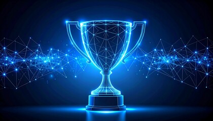 Abstract trophy, glowing, futuristic