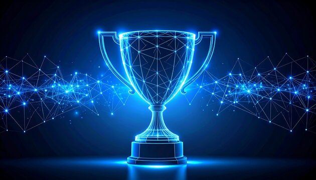Abstract trophy, glowing, futuristic - Powered by Adobe