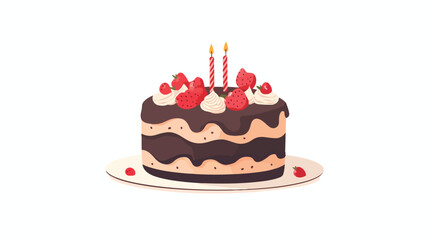 Adorable Chocolate Cake with Strawberry Topping