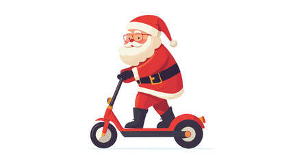 Santa Claus on Scooter Illustration