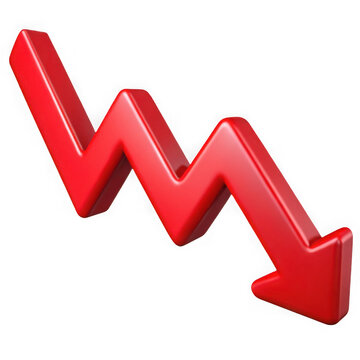 Red arrow downward trend icon