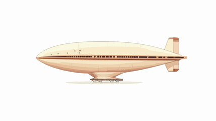 Fototapeta premium Vintage Zeppelin UFO Architecture White Background