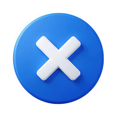 Obraz premium Blue circle with white cross icon symbol