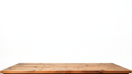 empty wood table top isolated on white background used for display or montage your products
