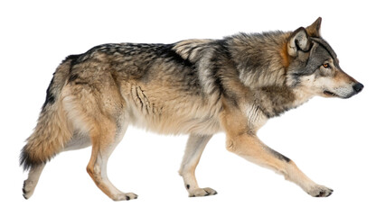 Obraz premium Magnificent wolf stalking its prey, a symbol of wilderness and untamed nature, wild animal