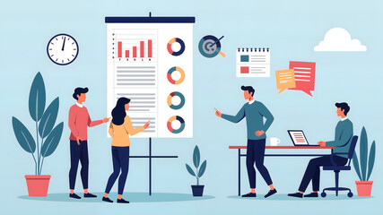 business direction planning concept. Future trends for goals 
