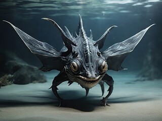 Fototapeta premium Sea monster on the seabed 