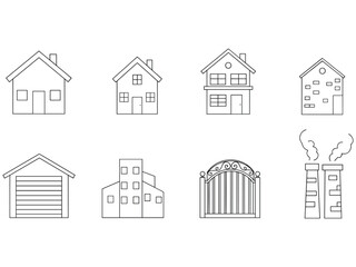 Fototapeta premium Collection of architectural sketches of various house designs