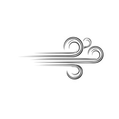 Fototapeta premium Wind icon or symbol, stylized illustration of air current or flow