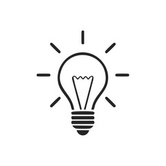 Glowing Light Bulb Illustration Icon Symbolizing Innovation Concept
