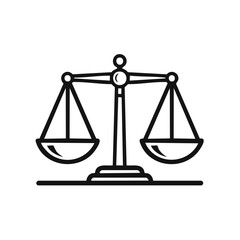 Scales of justice line icon representing law balance and equality
