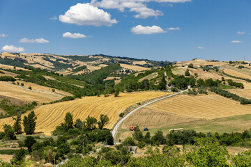 Italy. Apulia. Landscape with fields and trees.