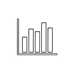 Obraz premium Rising bar graph displaying growth and statistics line art illustration for business financial analysis and reports