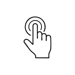 Obraz premium Finger Tap Icon Graphic Representing a Touch Action on an Interface Device or Control Surface Symbolic Communication Simple Line