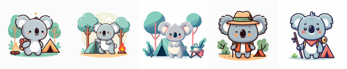cute koala camping vector collection © sarah16blakeyxh2