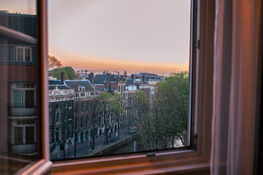 Fototapeta view from the window Amsterdam