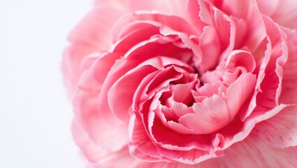 Obraz premium Delicate pink carnation bloom with soft, wavy petals