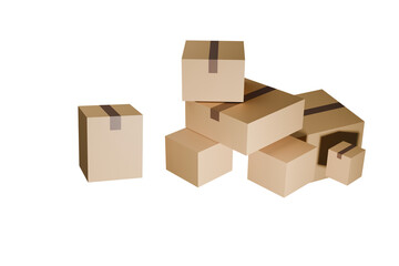 Fototapeta premium cardboard box isolated on white
