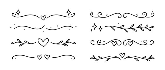 Obraz premium Doodle Divider Collection or underline border floral