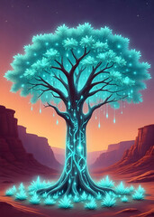 Luminous Oasis: Desert Nightglow