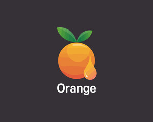 An eye-catching representation of an orange with a fresh green leaf, perfect for branding in the food and beverage sector or health-related products.