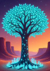 Luminous Oasis: Desert Nightglow