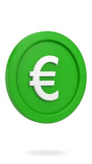 Obraz premium Green Euro Coin Icon