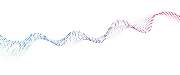 Flowing Dot Wave halftone gradient pattern on transparent background