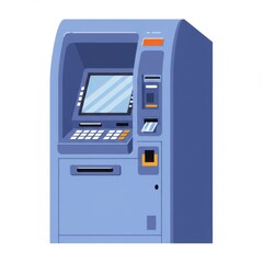 Blue ATM Machine Illustration