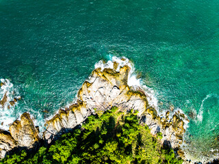 Aerial view landscape view sea beach in summer season at Phuket island Thailand