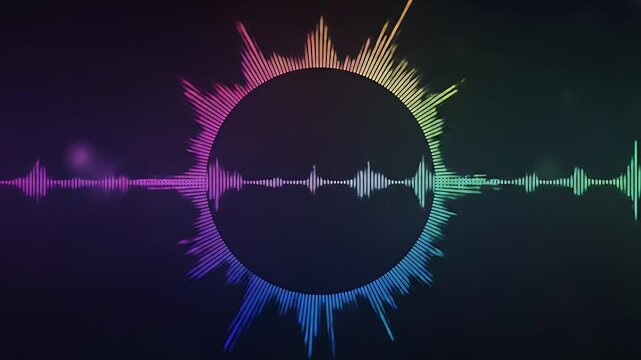 Abstract vibrant spectrogram visual design