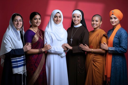 Women from Six Major World Religions Standing Together &ndash; Symbol of Unity and Peace