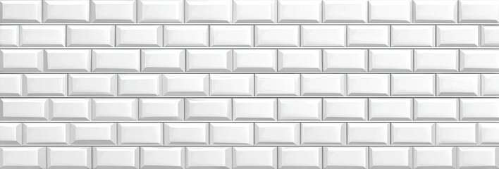 Fototapeta premium White subway tile wall texture, interior design, seamless pattern background, home renovation