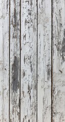 Weathered white wood planks, vertical, exterior, rustic background, design texture